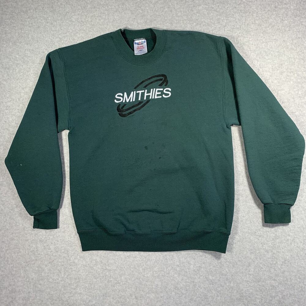 Vintage Smithies Crewneck Sweater Men’s Size M Embroidered Dark Green Jerzees